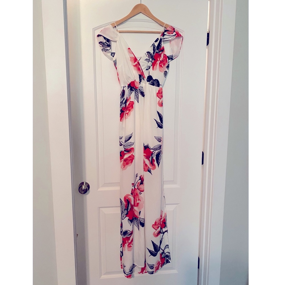 White Floral Maxi Dress